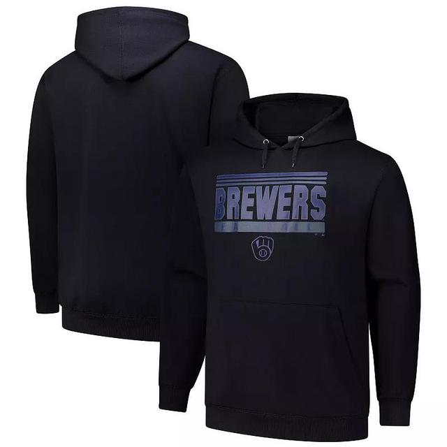 Mens Milwaukee Brewers Stack Fleece Pullover Hoodie Product Image