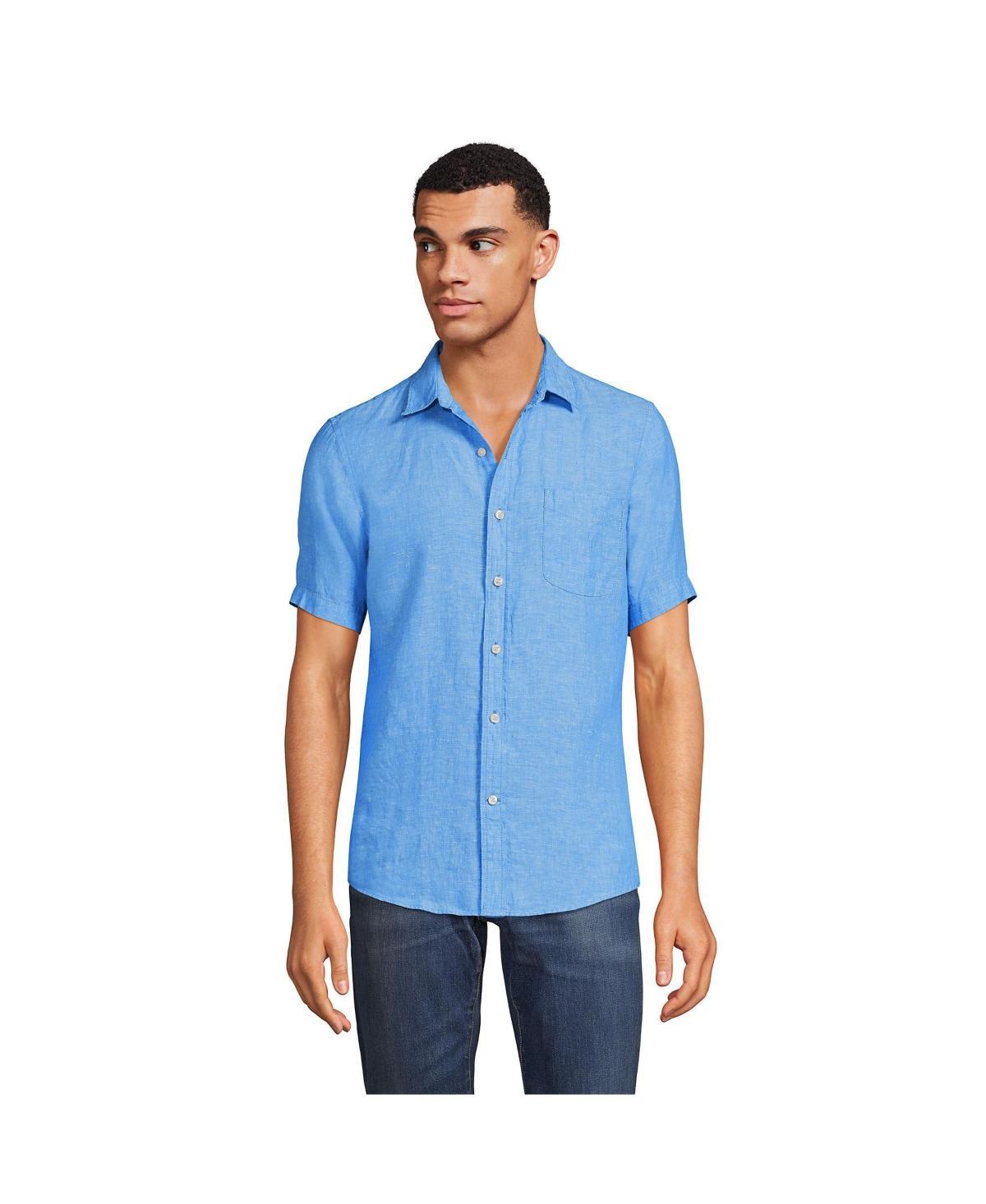 Mens Lands End Traditional-Fit Linen Button-Down Shirt Product Image