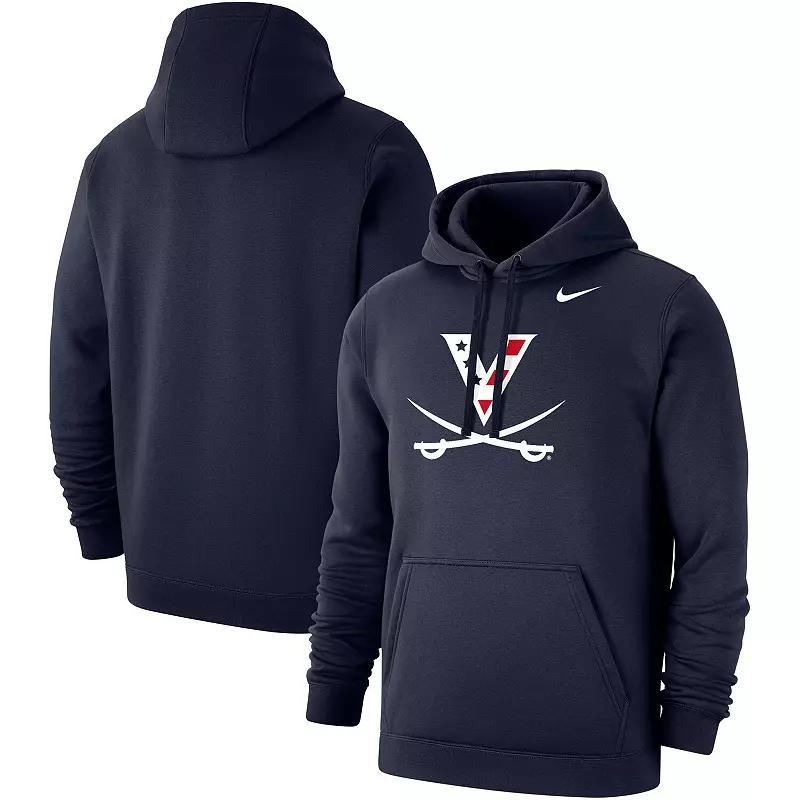 Mens Nike Virginia Cavaliers Red, White & Hoo Club Fleece Pullover Hoodie Blue Product Image