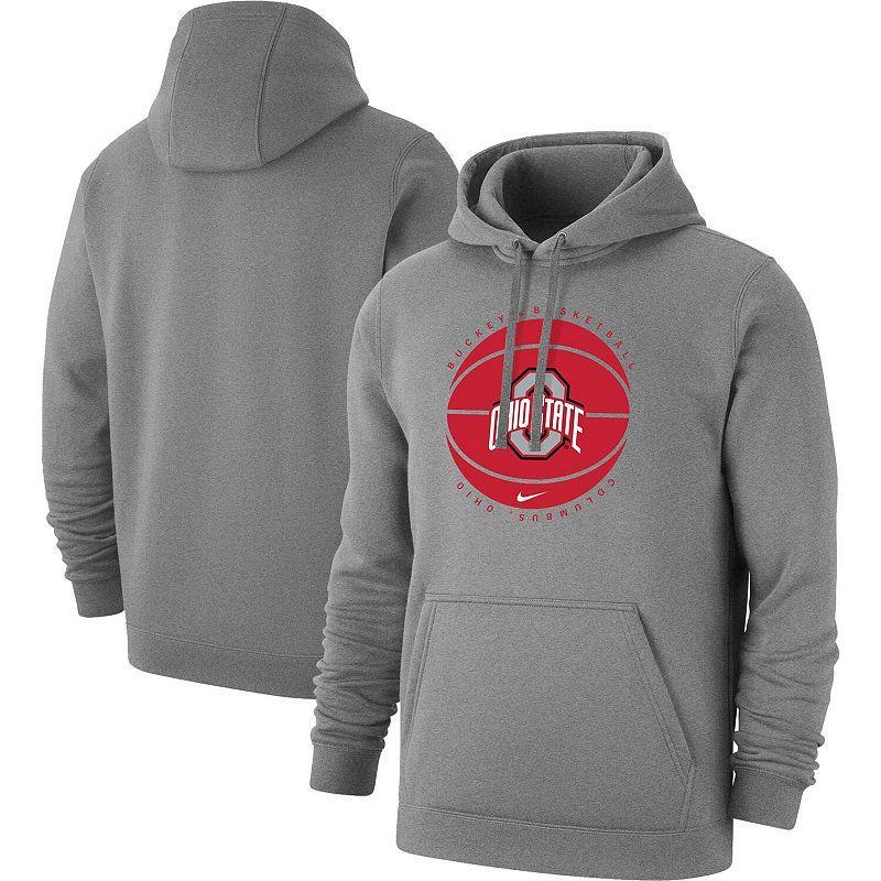 Mens Nike Gray Ohio State Buckeyes Basketball Pullover Hoodie Product Image