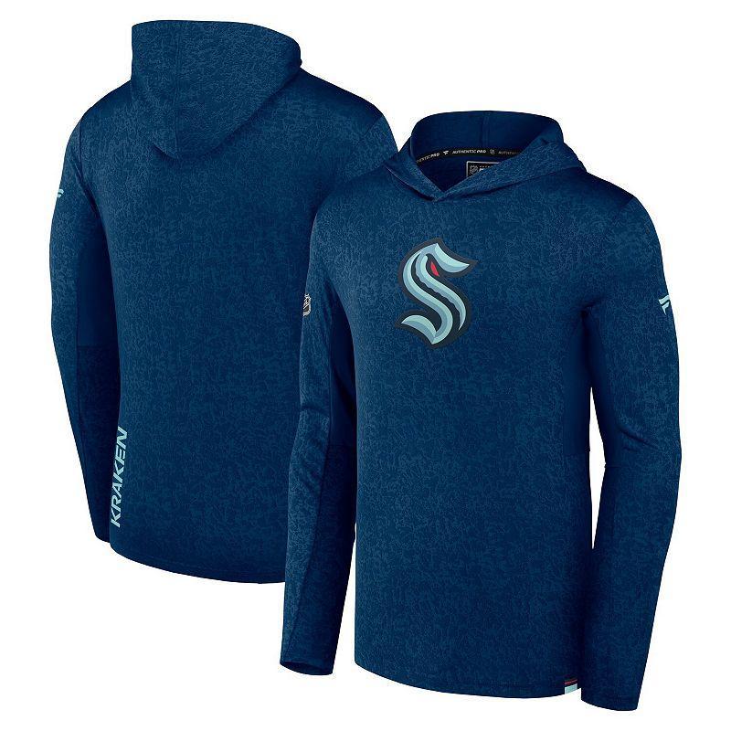 Mens Fanatics Branded Deep Sea Blue Seattle Kraken Authentic Pro Lightweight Pullover Hoodie Product Image