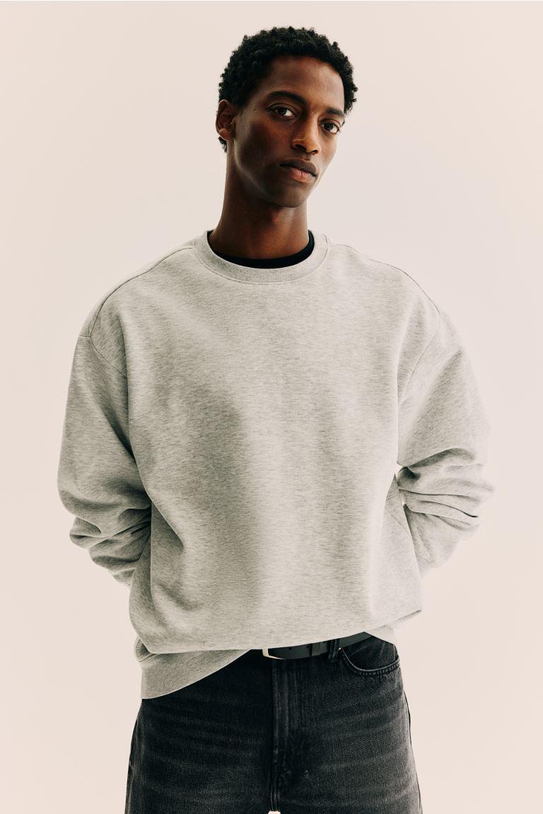 H & M - Relaxed Fit Sweatshirt - Gray Product Image