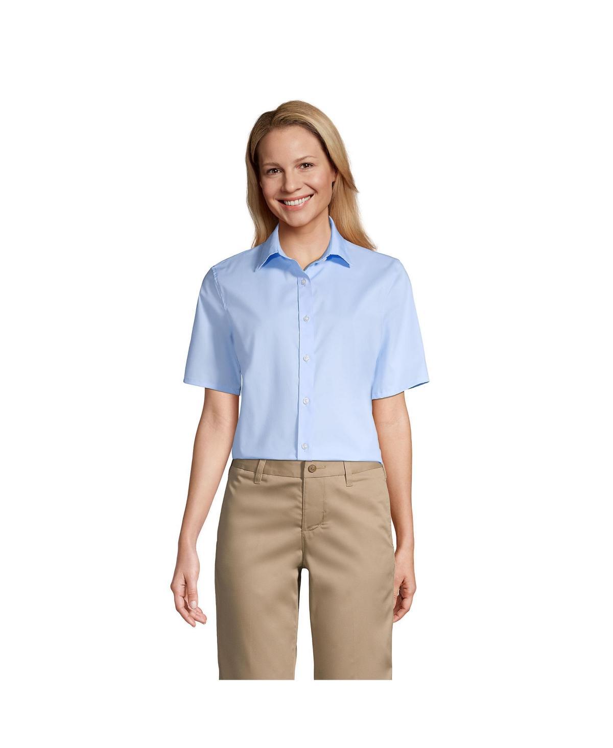 Womens Lands End No Gape Short Sleeve Stretch Shirt Product Image