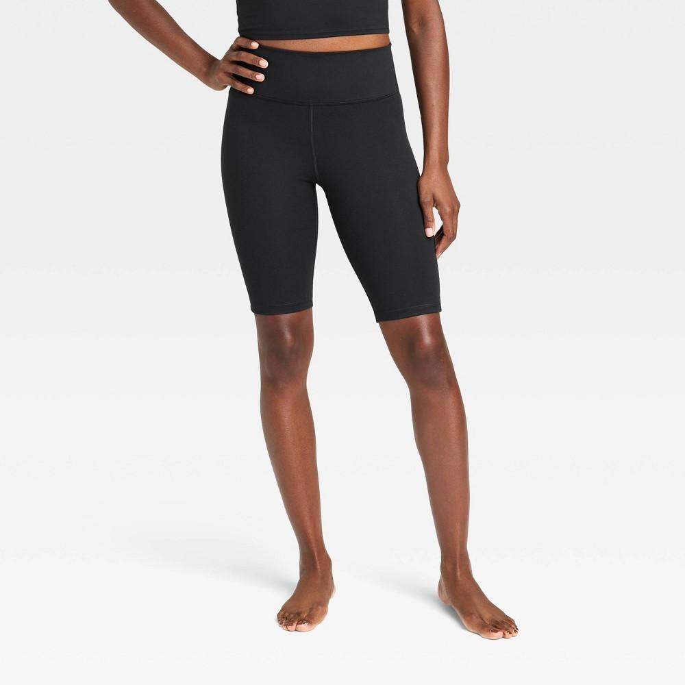 Womens Brushed Sculpt High-Rise Bike Shorts 10 - All in Motion Black XS Product Image
