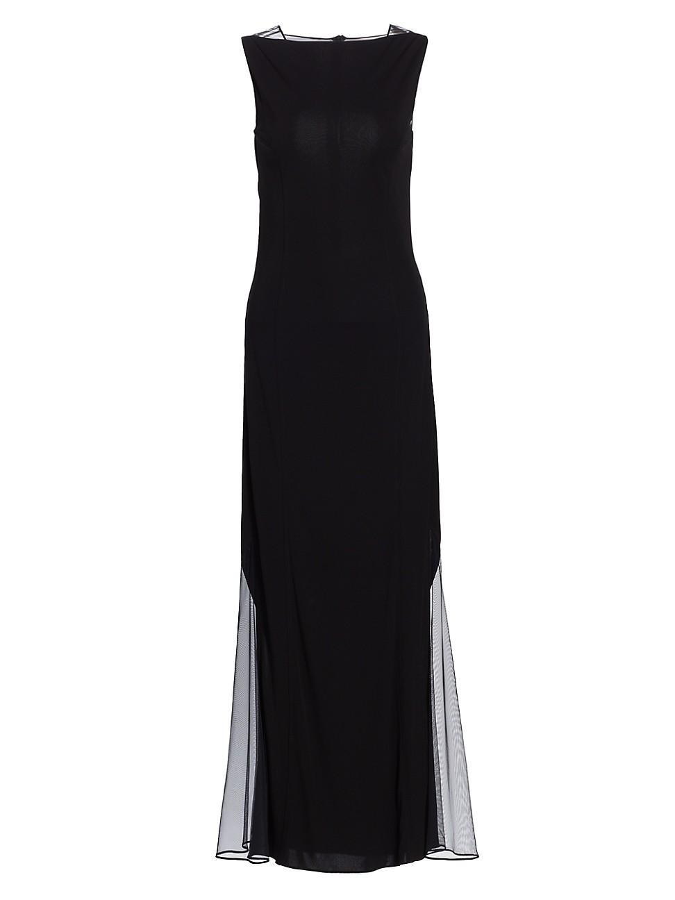 Womens Mesh-Paneled Maxi Dress Product Image