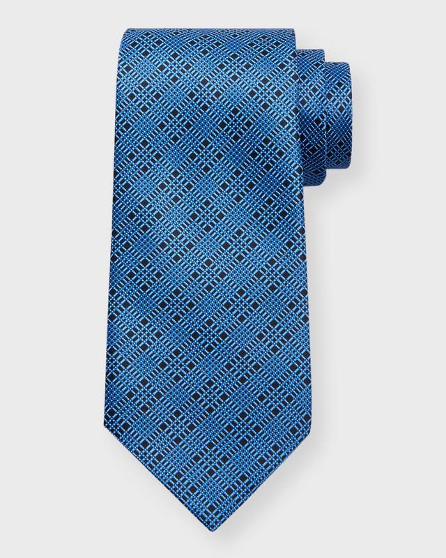 Mens Silk Small Plaid Tie Product Image