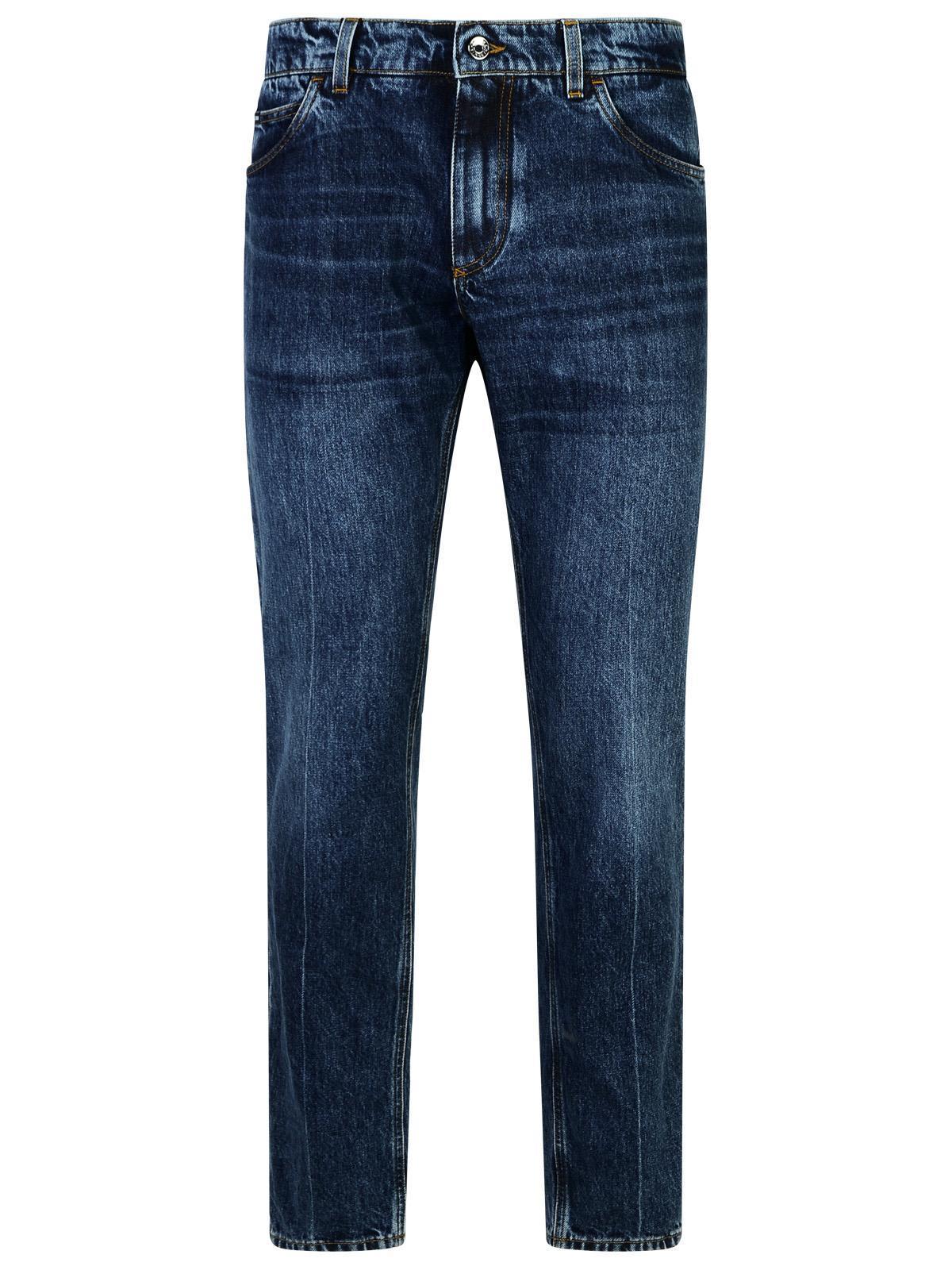 Blue Cotton Jeans Product Image