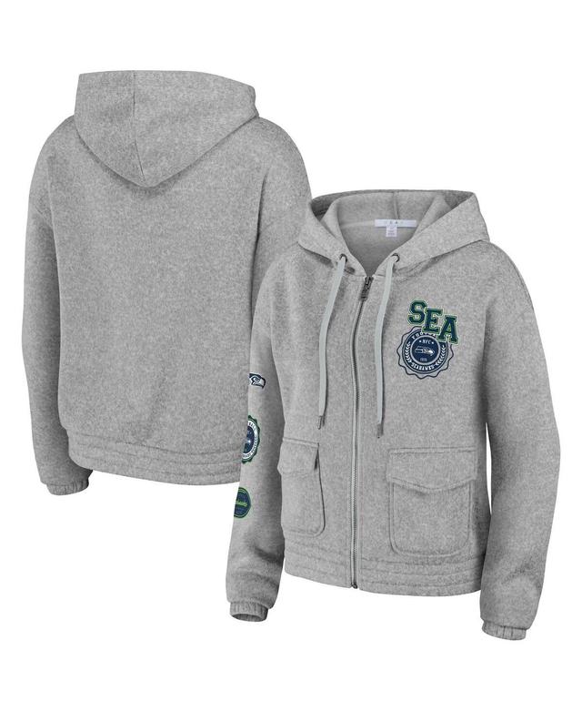 Womens WEAR by Erin Andrews Heather Gray Seattle Seahawks Full-Zip Hoodie Product Image