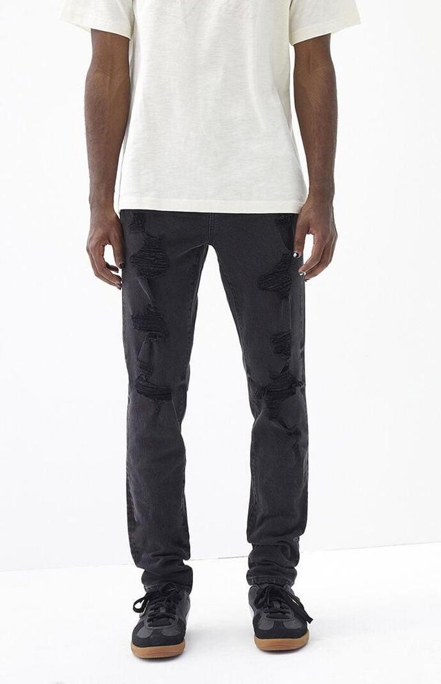 Men's Stacked Skinny Destroyed Jeans - 36W x 34L Product Image