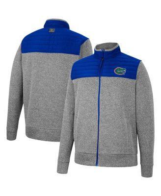 Mens Colosseum Charcoal/Royal Florida Gators Putter Herringbone Full-Zip Jacket Product Image