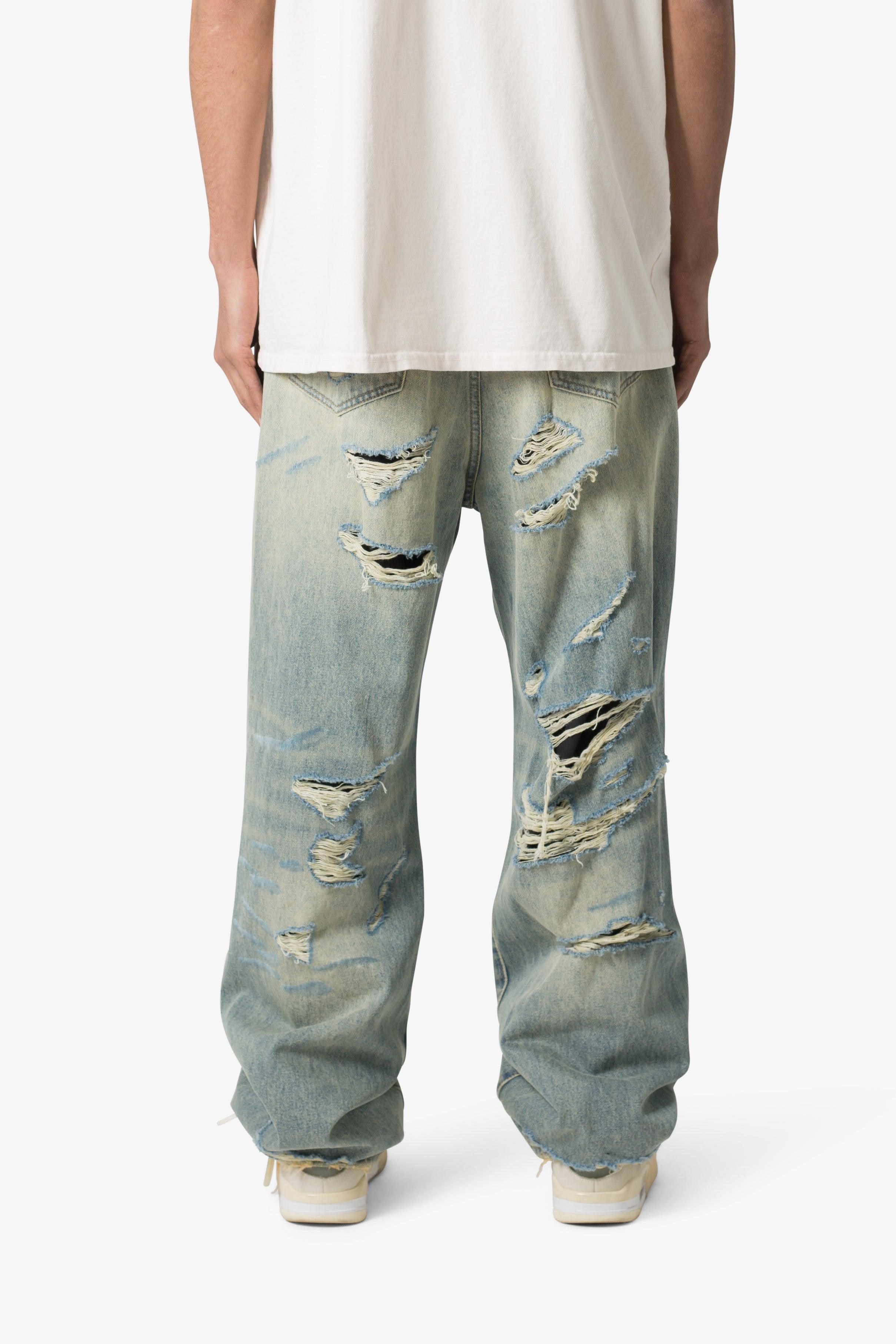 Ultra Baggy Distressed Denim - Vintage Blue Product Image