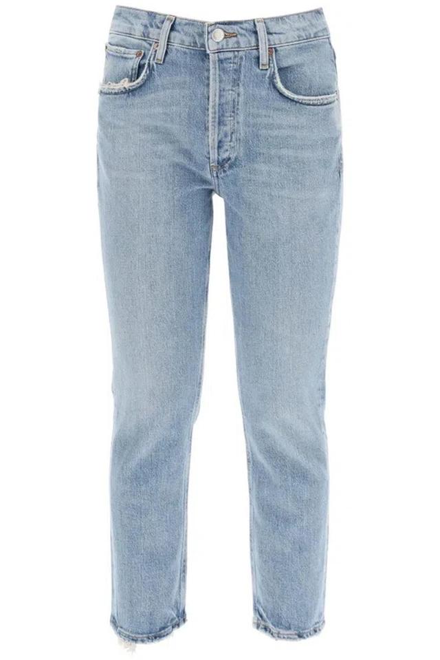 AGOLDE Riley Cropped Straight-leg Jeans In Blue Product Image