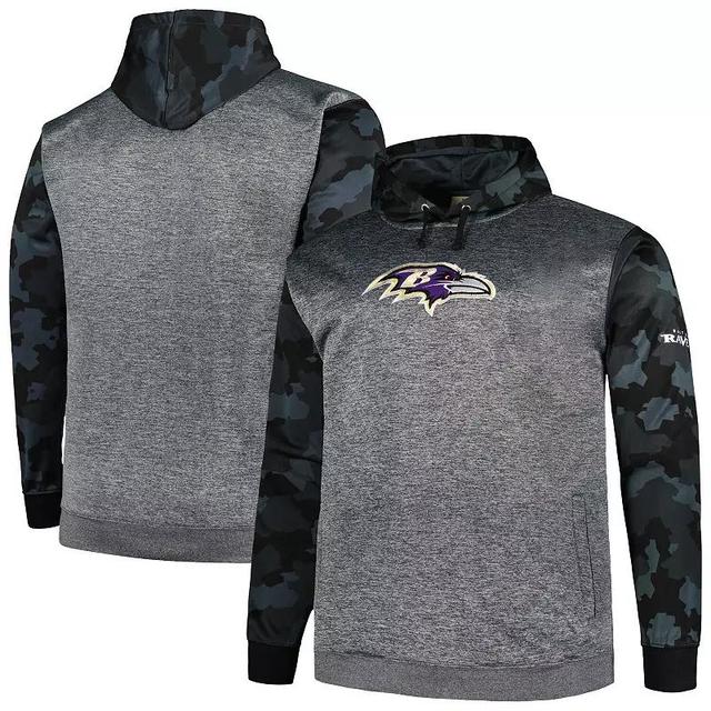 Mens Fanatics Branded Heather Baltimore Ravens Big & Tall Camo Pullover Hoodie Grey Product Image