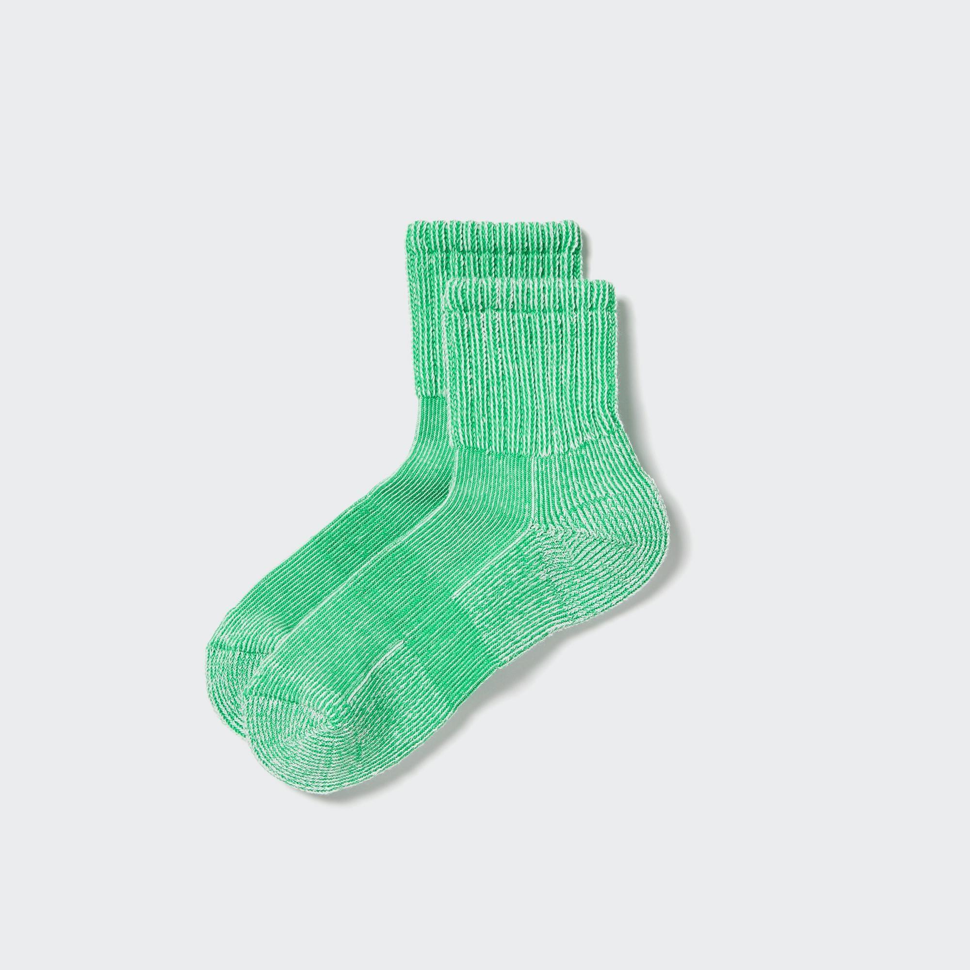 Mens Ribbed Half Socks with Deodorizing Green US8-US11 UNIQLO US Product Image