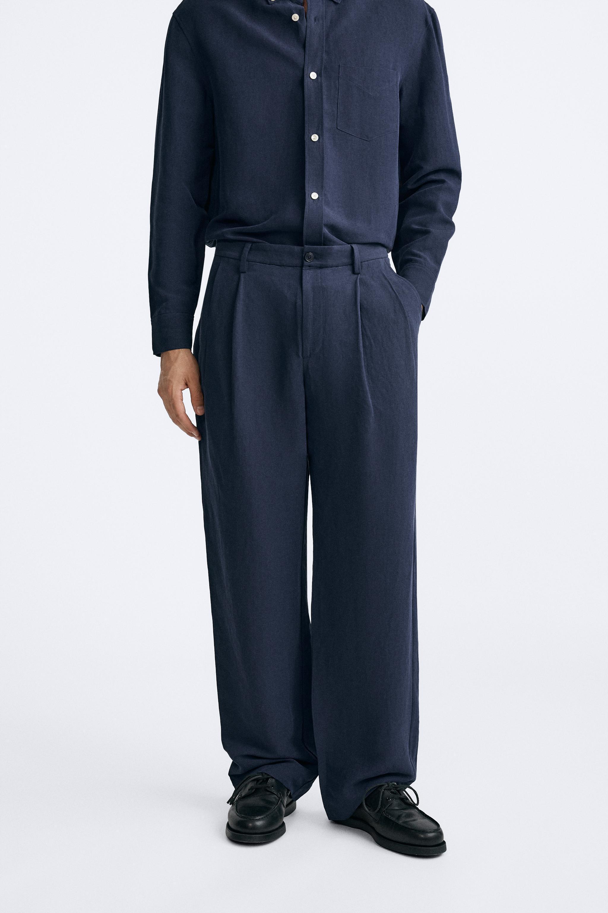 LINEN AND SILK BLEND PANTS Product Image