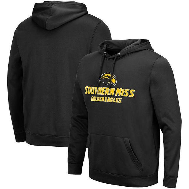 Mens Colosseum Black Mississippi State Bulldogs Blackout 3.0 Pullover Hoodie Product Image