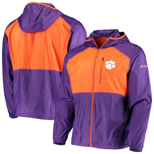 Mens Columbia /Orange Clemson Tigers Flash Forward Hoodie Full-Zip Lightweight Windbreaker Product Image