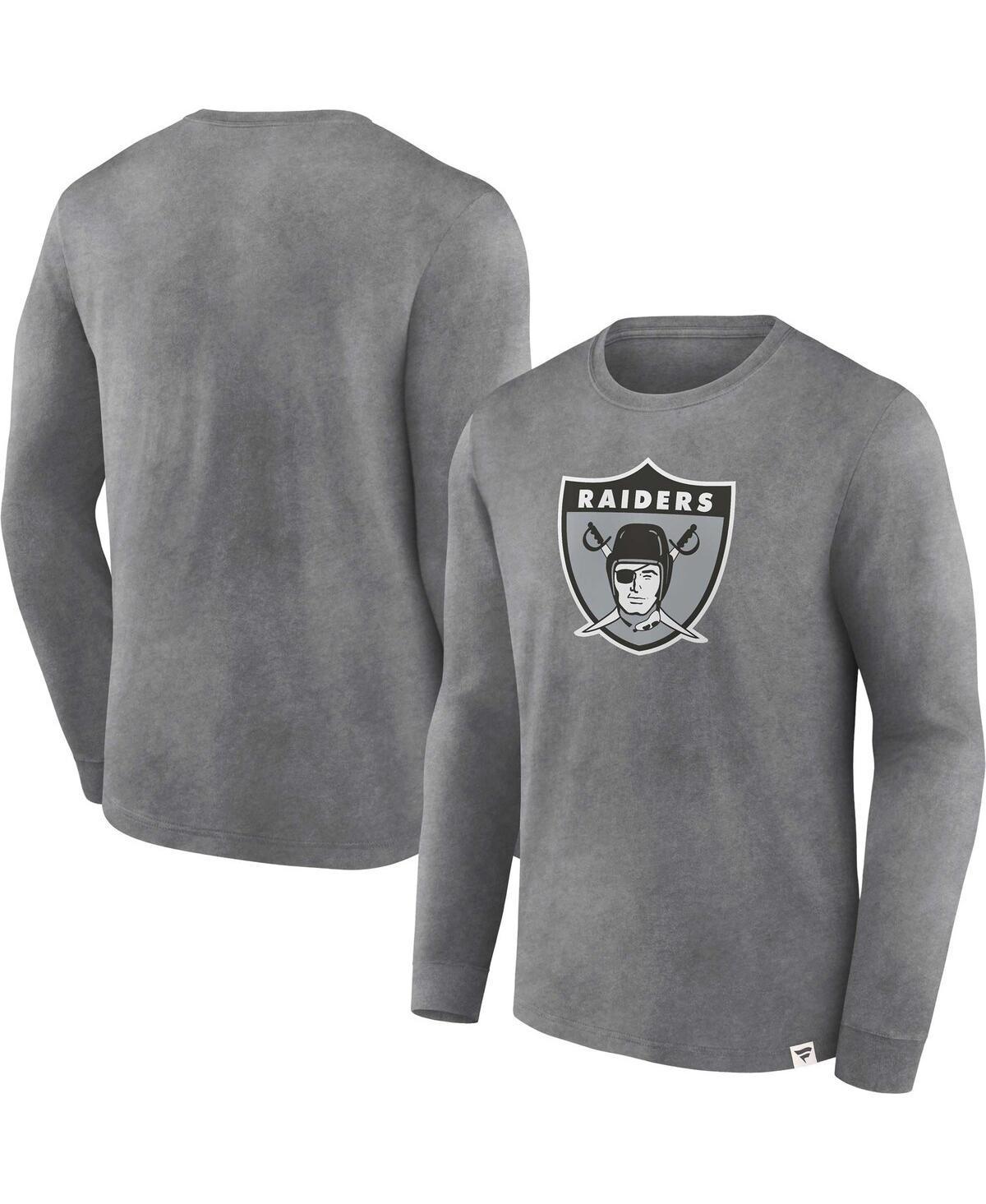 Mens Fanatics Branded Heather Charcoal Las Vegas Raiders Washed Primary Long Sleeve T-Shirt Product Image