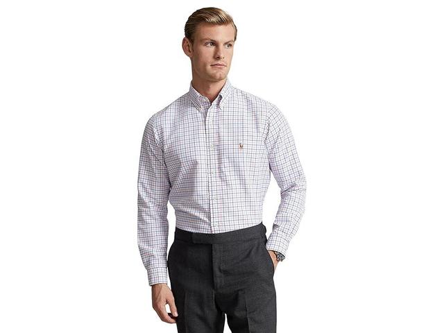 Polo Ralph Lauren Classic Fit Tattersall Performance Shirt Pink) Men's Jacket Product Image