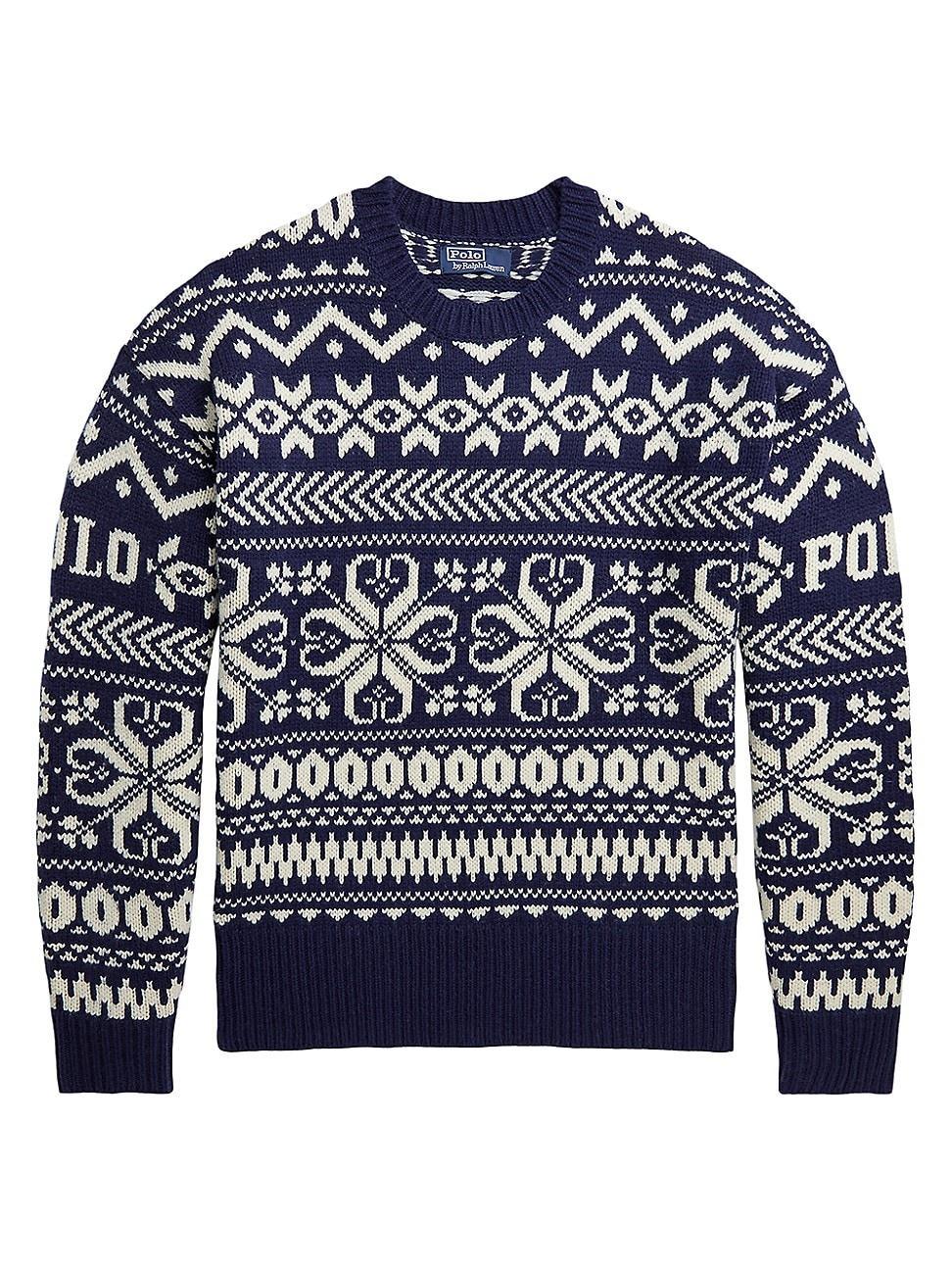 Mens Snowflake Wool-Blend Crewneck Sweater Product Image