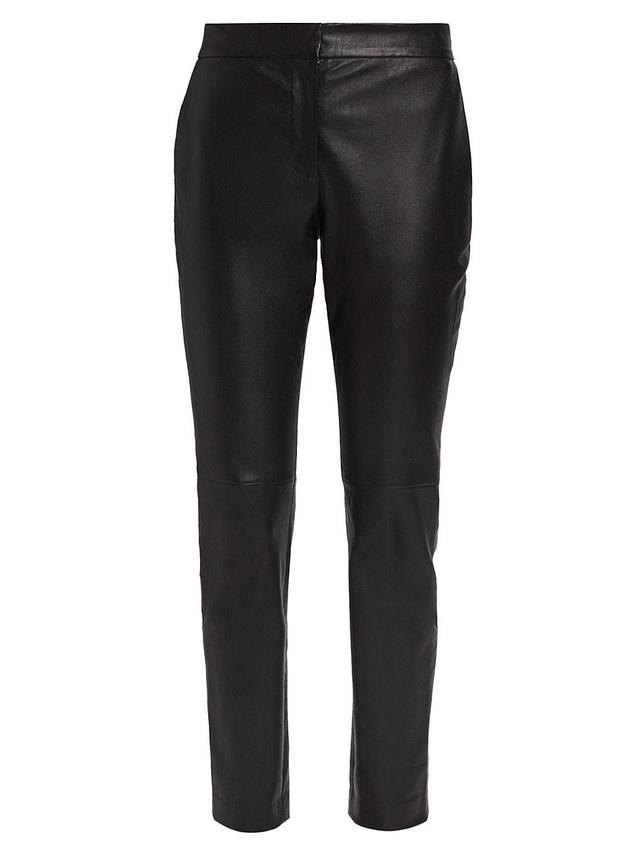 Womens Leather-Blend Crop Skinny Pants Product Image