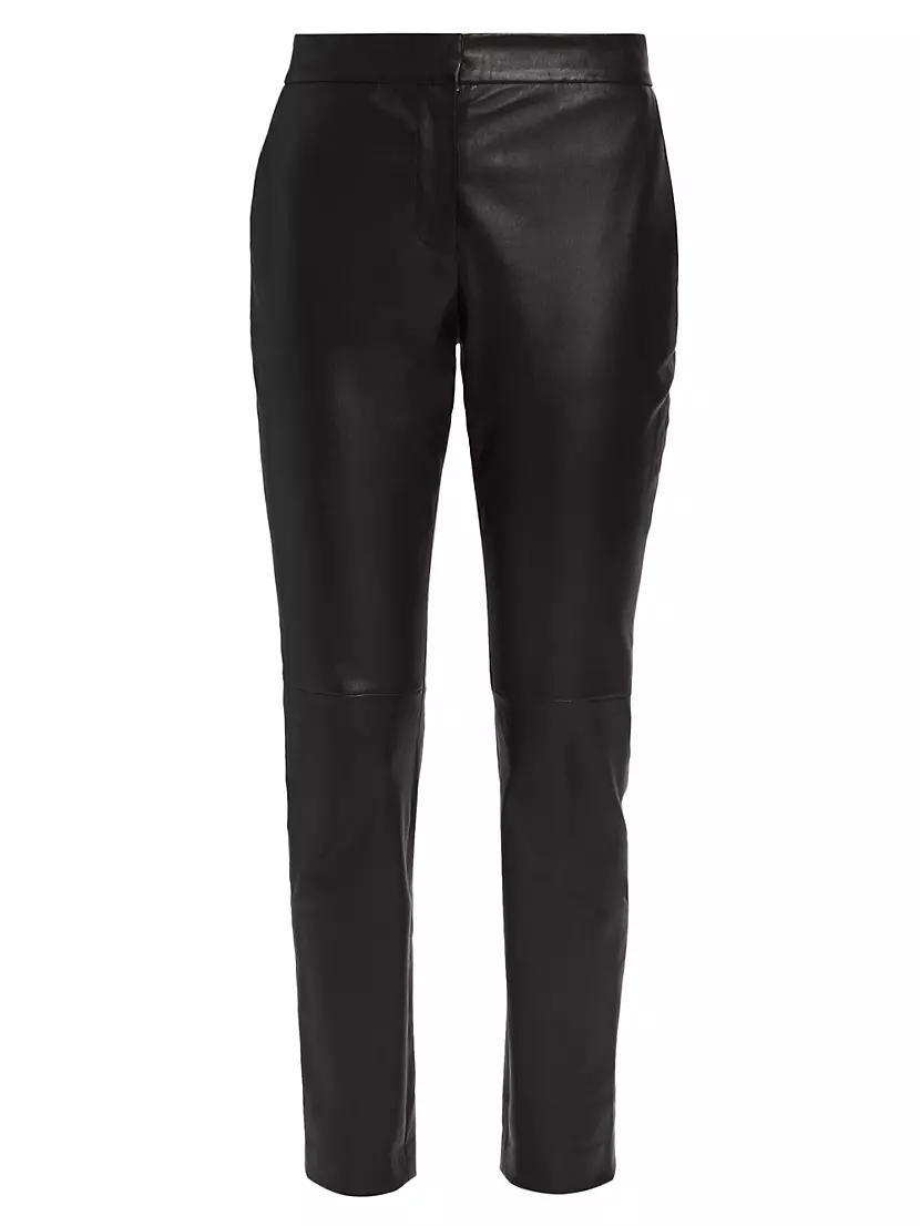 Leather-Blend Crop Skinny Pants Product Image