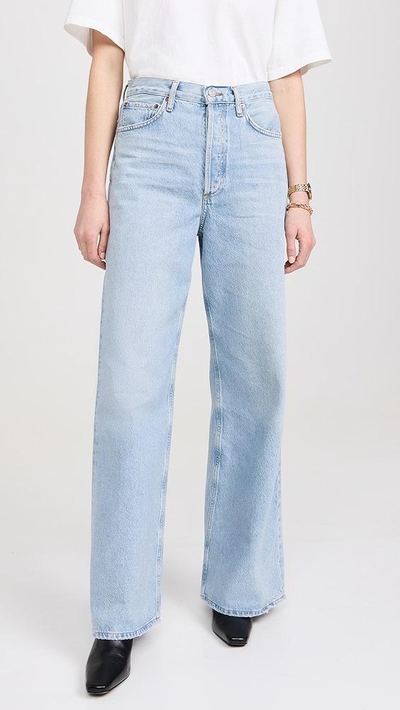 AGOLDE Dame High Rise Wide Leg No Cuff Jeans | Shopbop Product Image