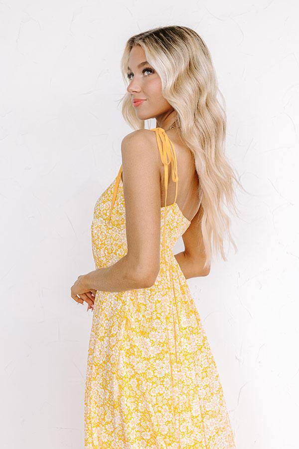 Boho Beauty Floral Maxi Dress in Marigold Product Image