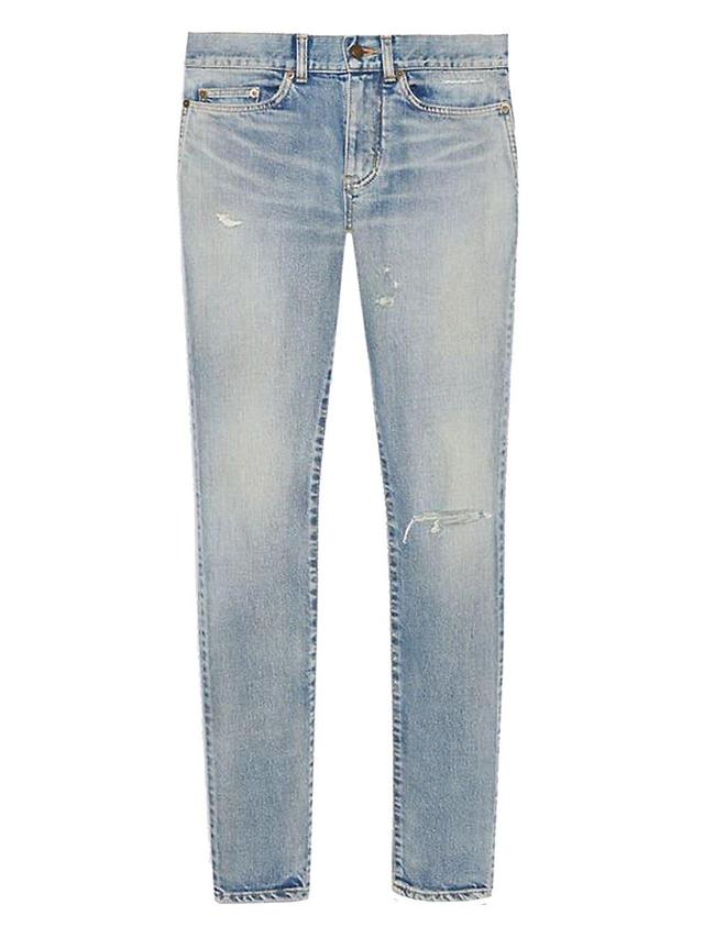 Mens Skinny-fit Jeans In Santa Monica Blue Denim Product Image