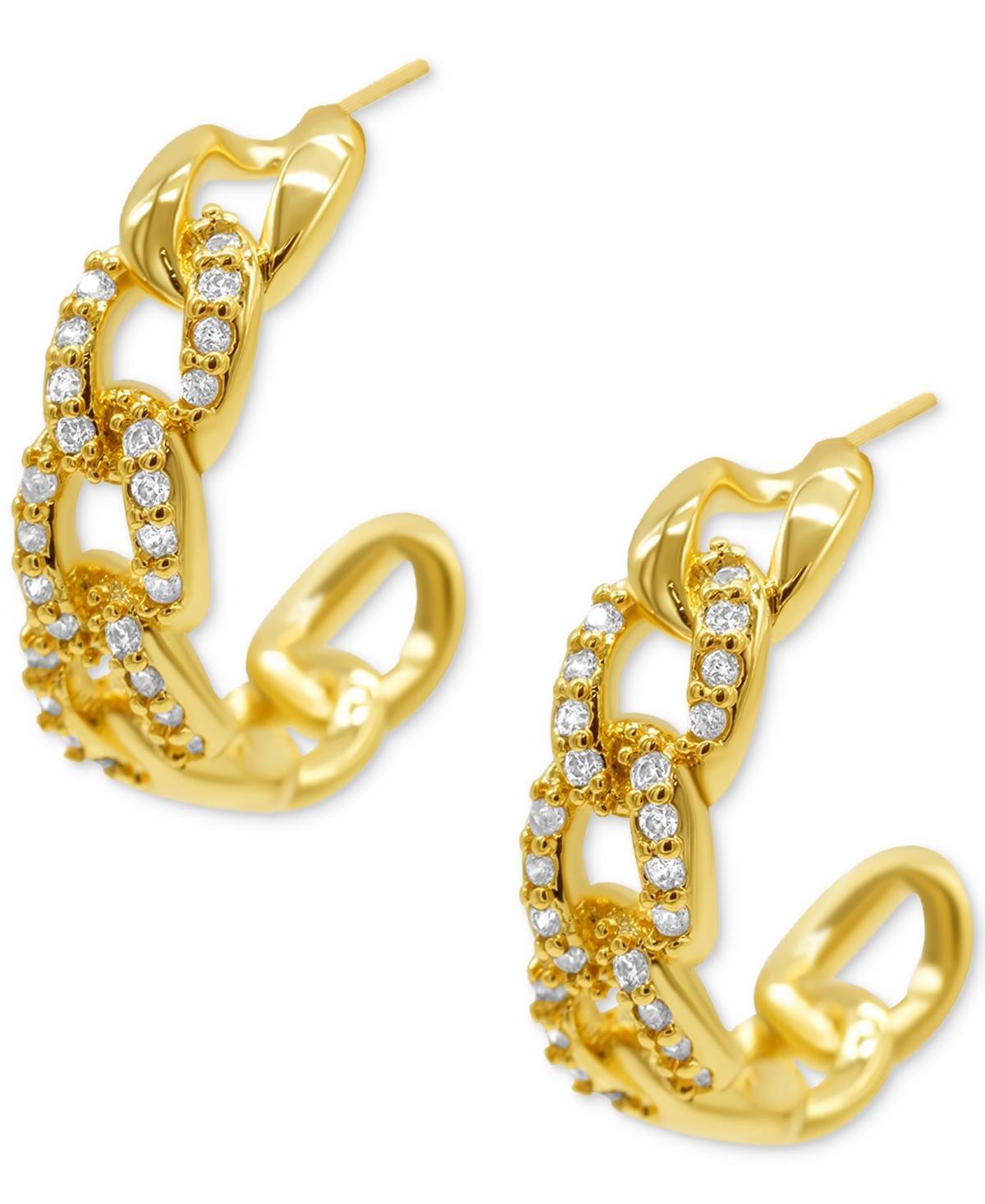 Adornia 14k Gold Plated Cubic Zirconia Earrings, Womens, Gold Tone Product Image