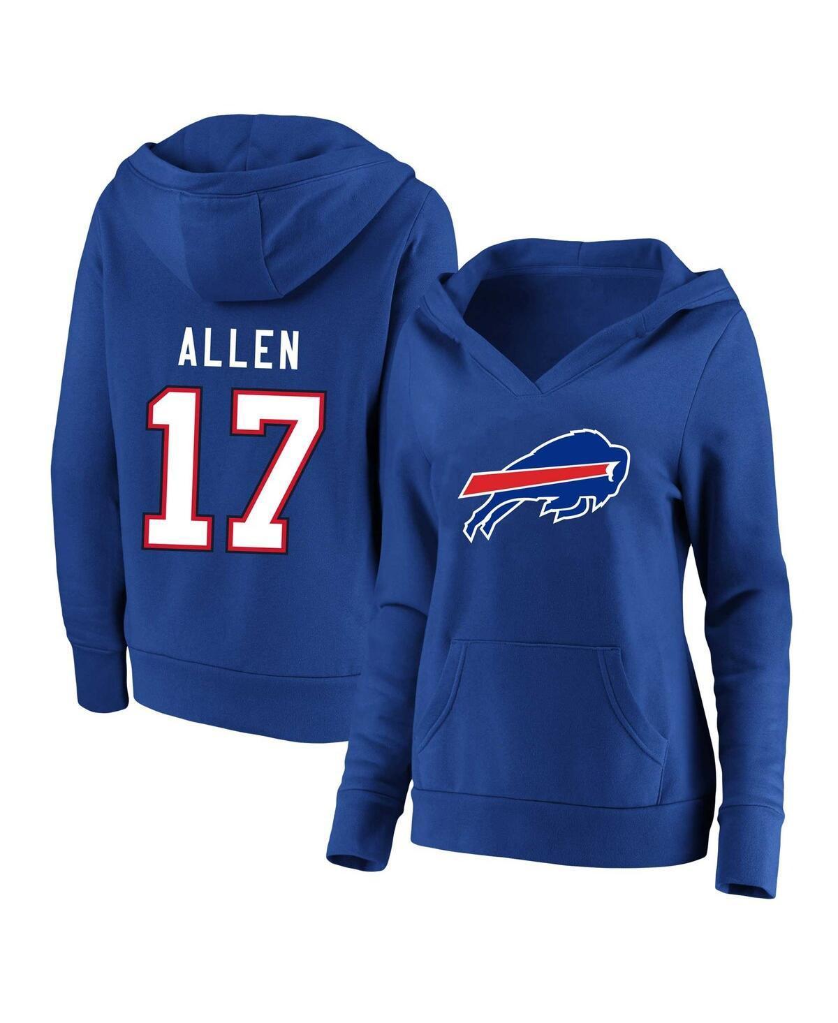 Womens Profile Josh Allen Royal Buffalo Bills Plus Size Player Name & Number Pullover Hoodie Product Image