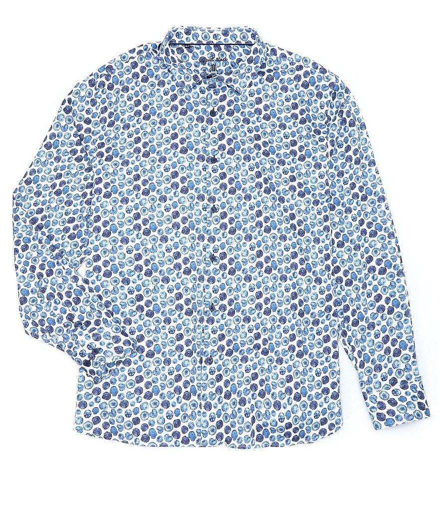 Visconti Big & Tall Circular Print Stretch Long Sleeve Woven Shirt Product Image