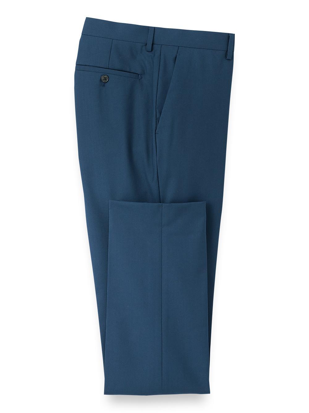 Travel Flat Front Pants - Navy Product Image