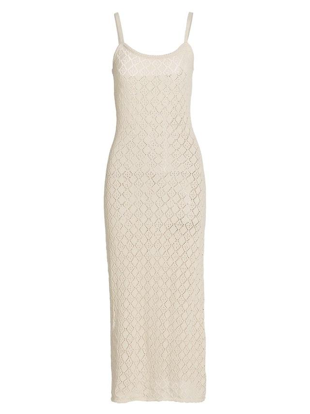 Womens Geometric Crochet Midi-Dress Product Image