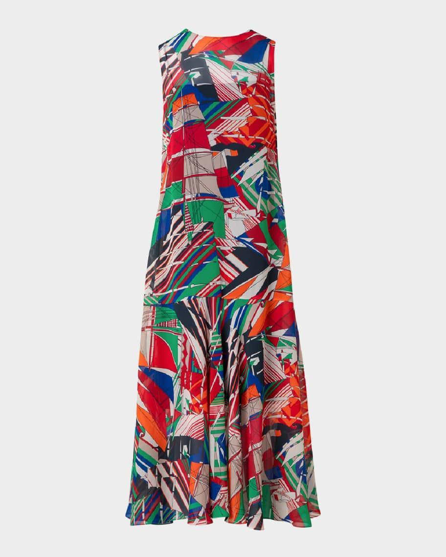 Sea Clipper Print Midi Georgette Dress Product Image