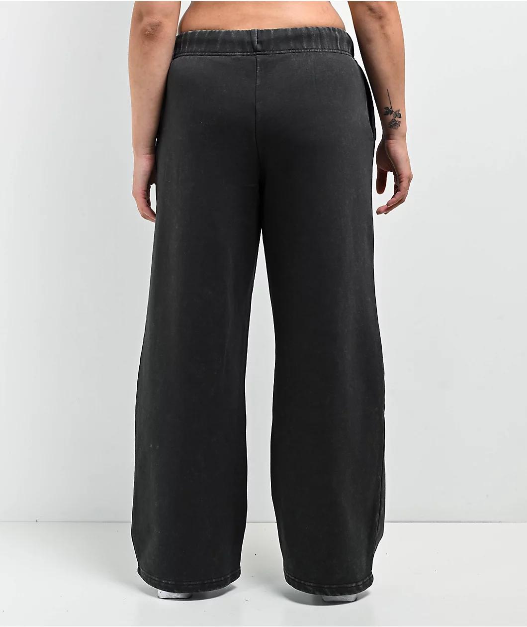 Ninth Hall Fundamentals Milla Black Wash Relaxed Sweatpants Product Image