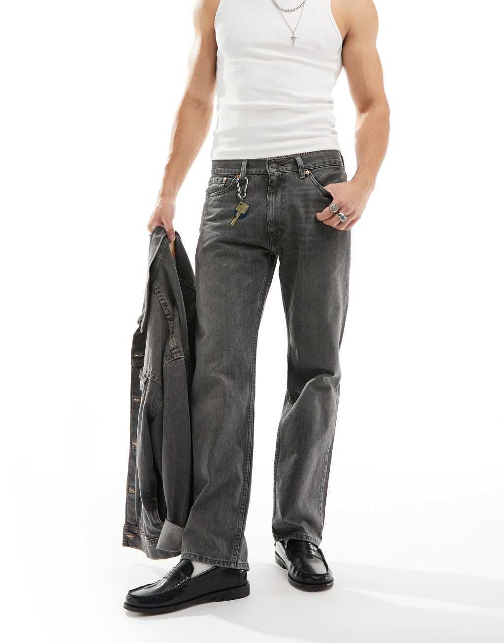 Levi's 555 '96 relaxed straight fit jeans in dark gray wash Product Image