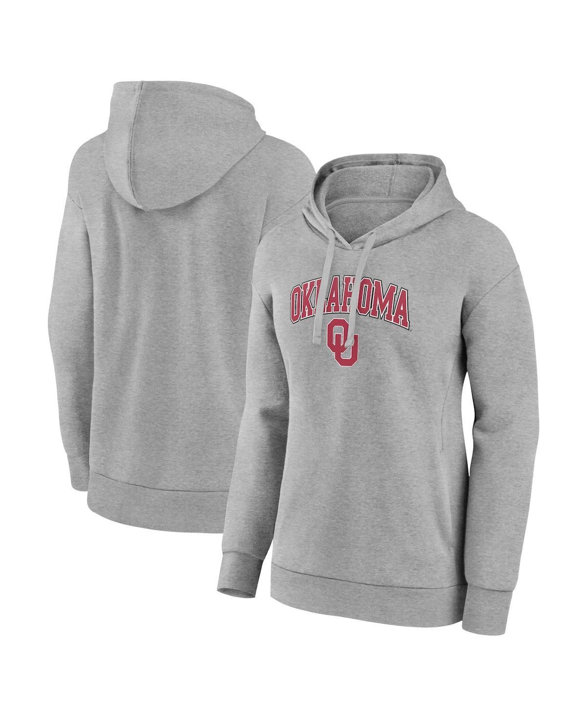 Womens Fanatics Branded Heather Gray Oklahoma Sooners Evergreen Campus Pullover Hoodie Product Image