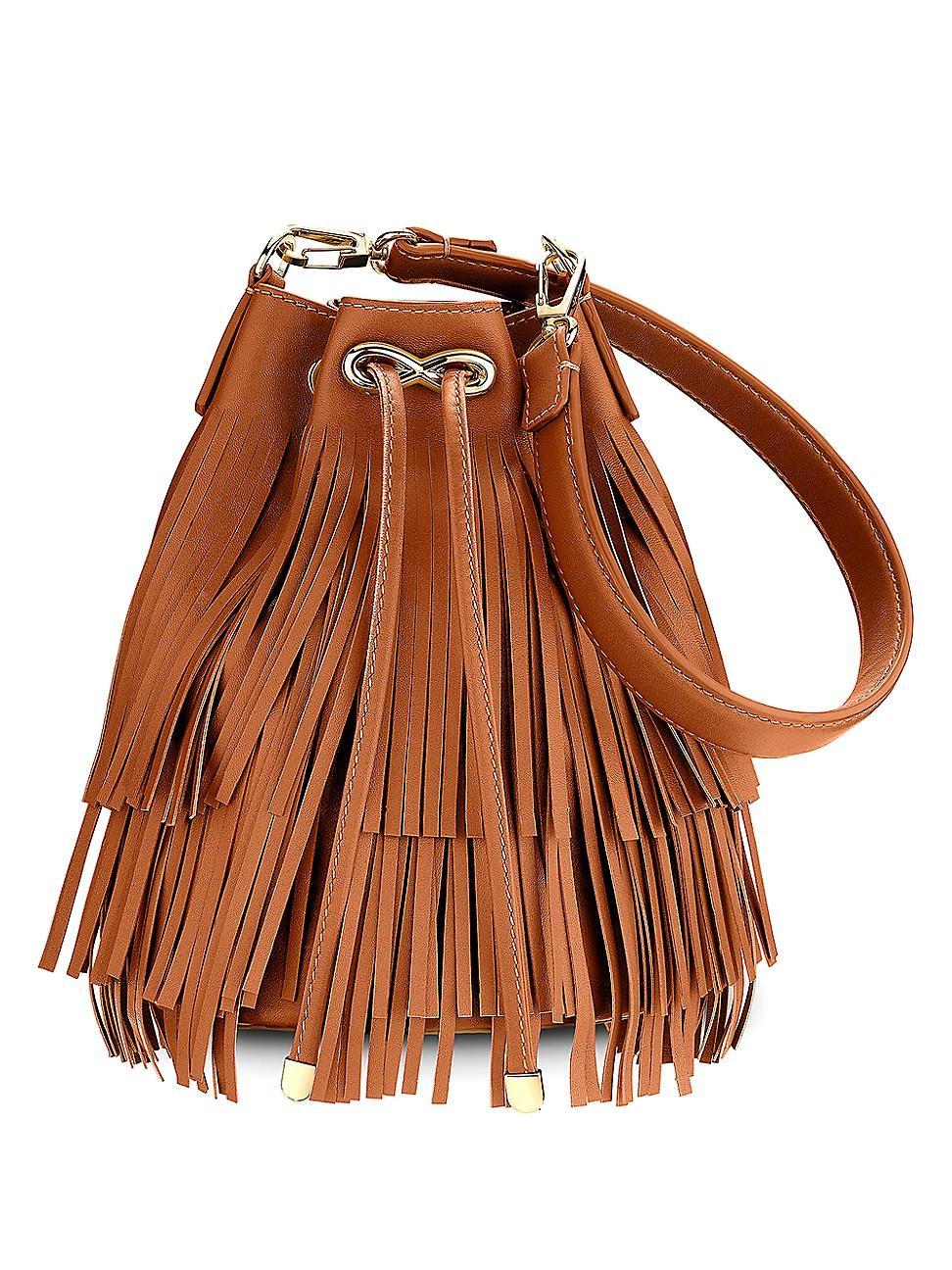 Womens Grace Bucket Bag In Antiqued Leather With Gold Hardware Product Image