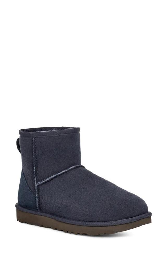 UGG Classic Mini Ii Genuine Shearling Lined Boot In Blue Product Image