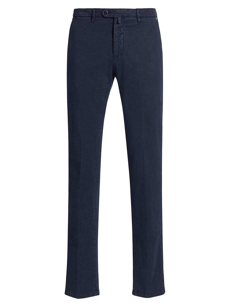 Mens Stretch Cotton-Blend Flat-Front Trousers Product Image