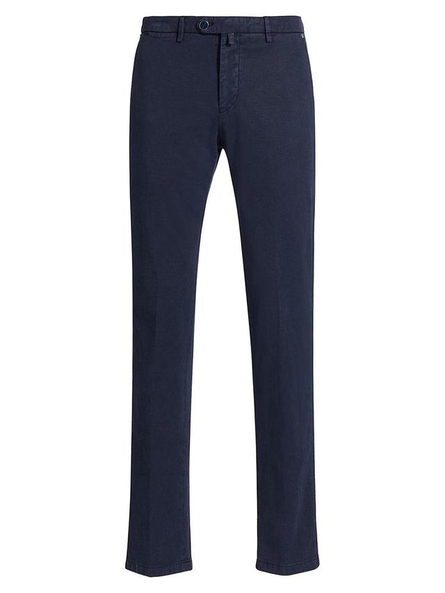 Mens Stretch Cotton-Blend Flat-Front Trousers Product Image