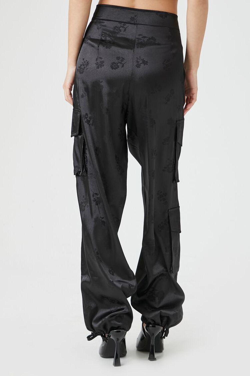 Satin Jacquard Cargo Pants | Forever 21 Product Image