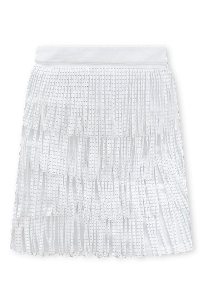 Born To Fly White Studded Fringe Skirt FINAL SALE Product Image