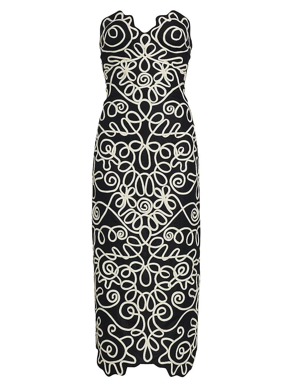 Womens Stella Geometric Strapless Midi-Dress Product Image