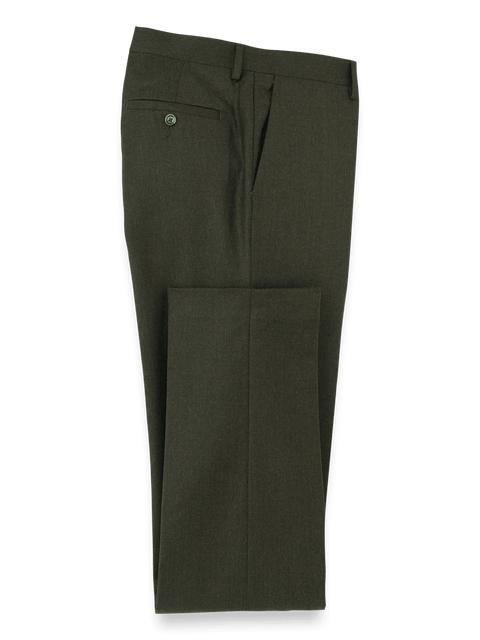 Wool Flannel Pants - Dark Green Product Image