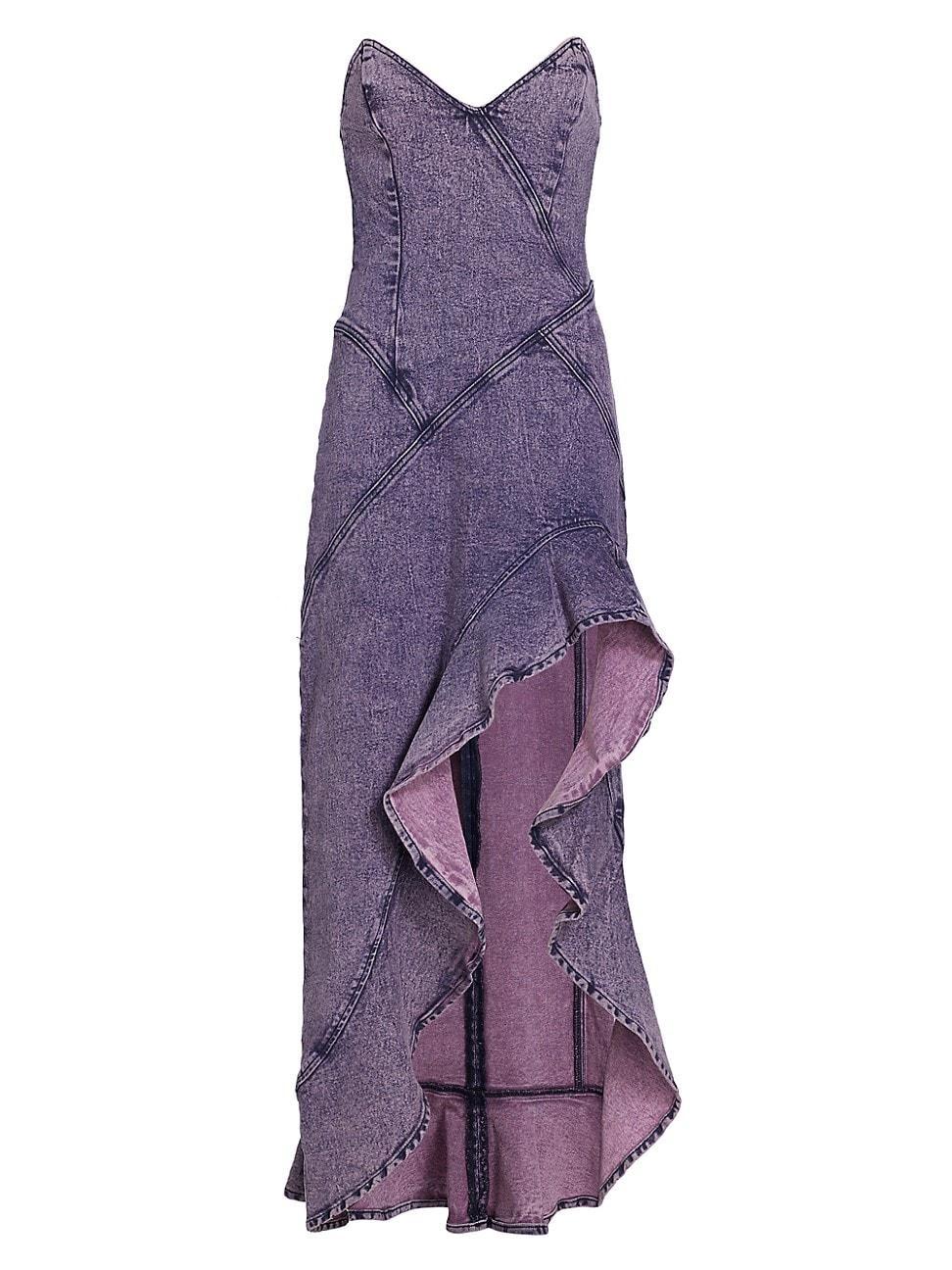 Womens Symone Asymmetric Denim Maxi Dress Product Image