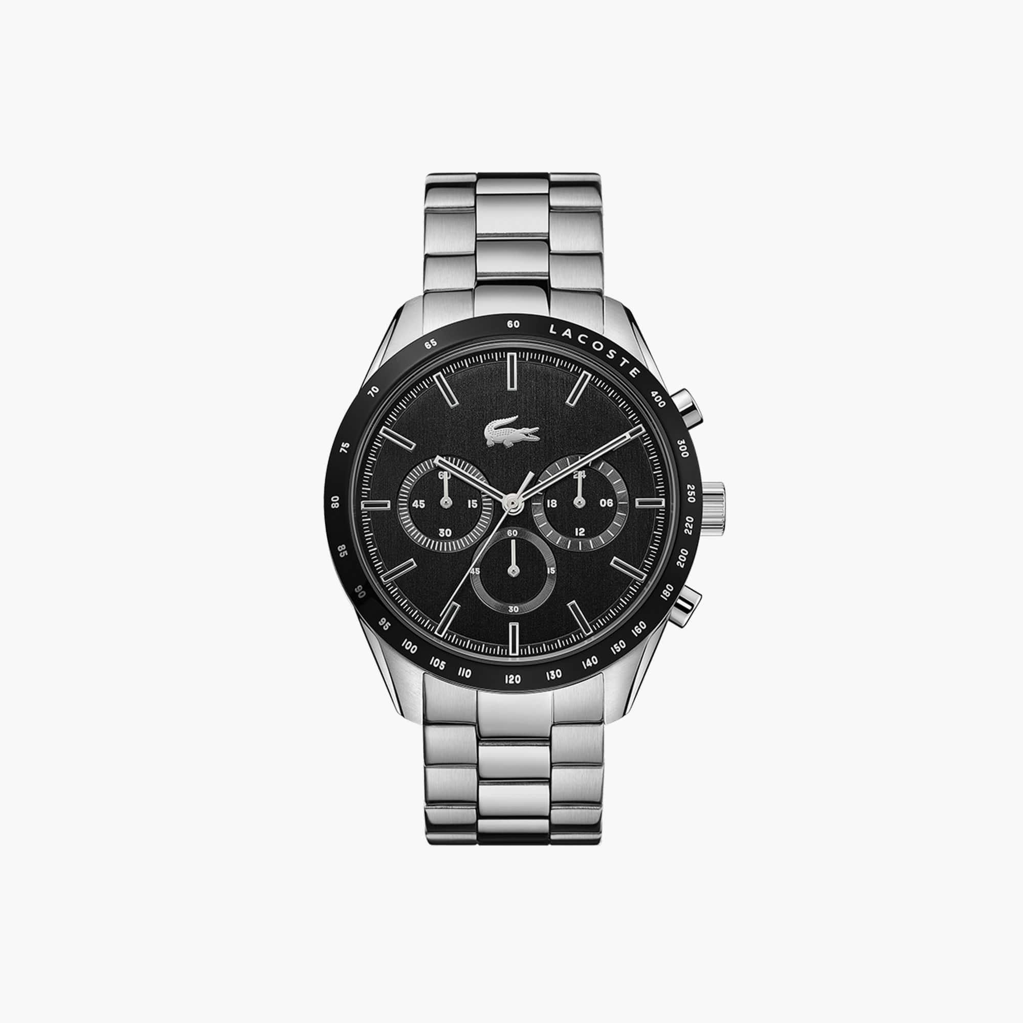 Boston Chrono Watch - Black With Stainless Steel Strap Product Image