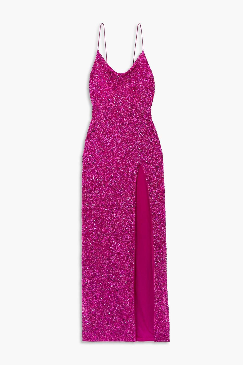 RETROFÉTE Womens Sequin Special Occasion Evening Dress In Pink Product Image