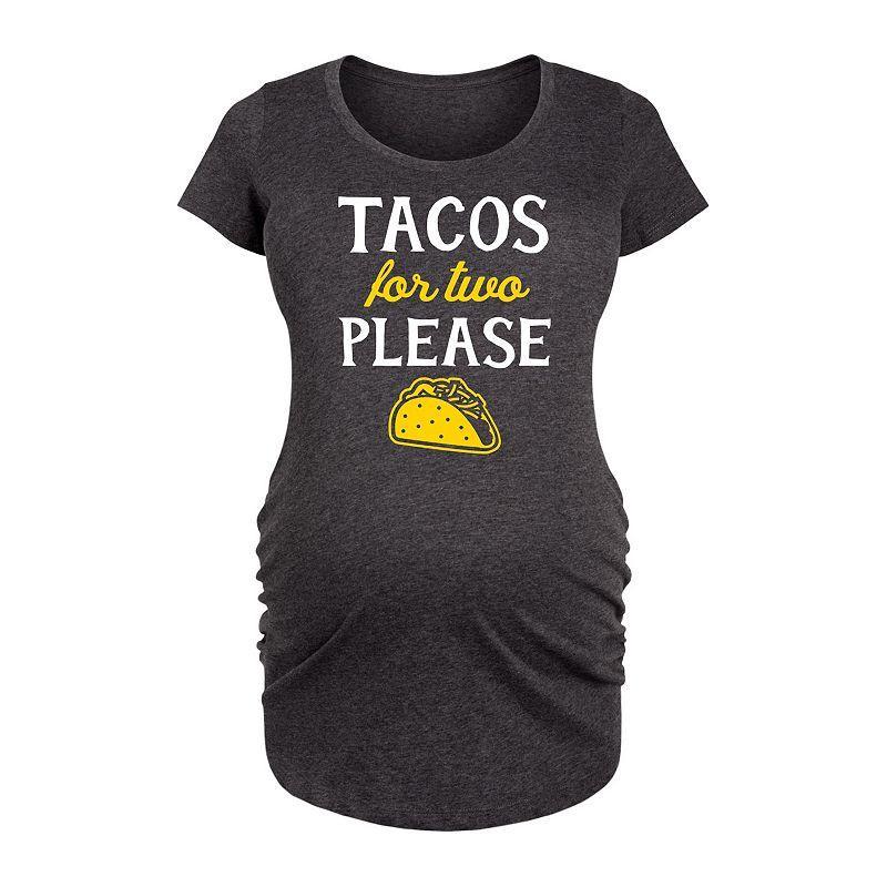 Maternity Tacos for Two Graphic Tee, Womens Heather Grey Product Image